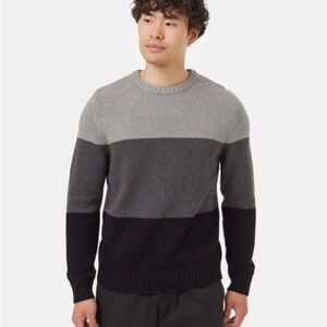 BLACK BROWN 1826 | Men's Wool Charcoal and Gray Crewneck Sweater